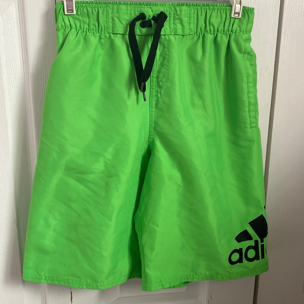 Adidas boys swimwear size L, neon green